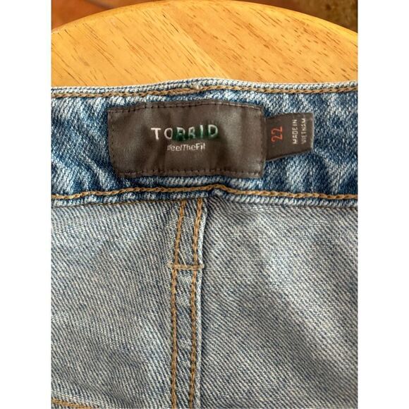 Torrid Button Fly Distressed Denim Shorts - Picture 8 of 8